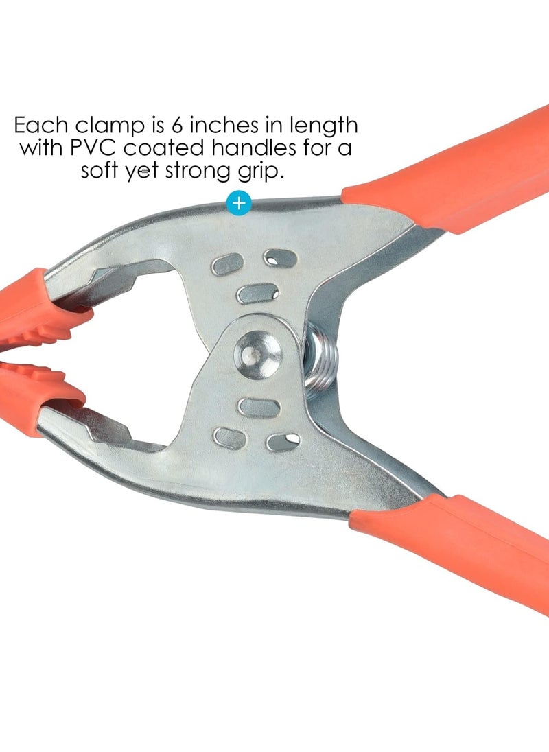 SYOSI - 8 Packs 6 Inch Spring Clamp Hand Squeeze Clips Strong Hardware Claps for Woodworking Wood Pony Photography, Furniture - Image 1