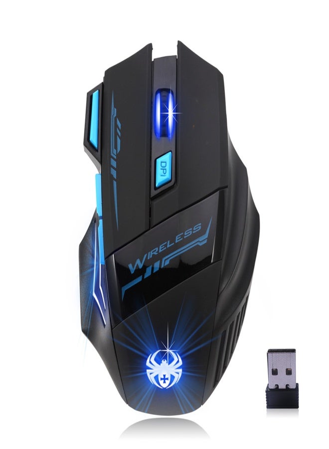 ZELOTES F14 LED Optical Computer Wireless 2.4G 2400 DPI 7 Buttons Wireless Gaming Colorful Breathing Lights for Pro Gamer - Image 1