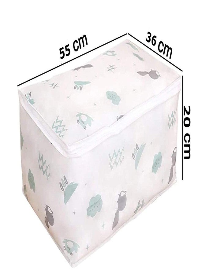 Divik Underbed Storage Bag | Blankets Storage Bag Under-Bed Quilt Clothes Storage Bag Washable Waterproof Foldable Transparent Printed Cover With Peva Material (small size) - Image 4