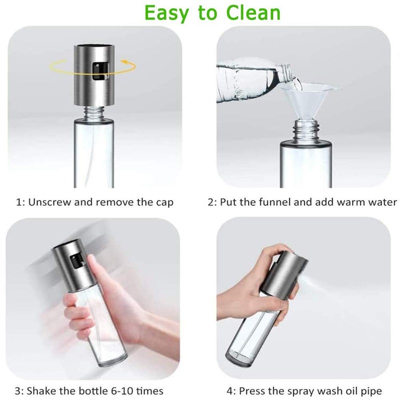 Chaher Oil Sprayer FoodGrade Stainless Steel Glass Oil Spray Bottle Vinegar Bottle Oil Dispenser LeakProof Drops Best for Cooking Oil Spray Bottle 100 ML - Image 2