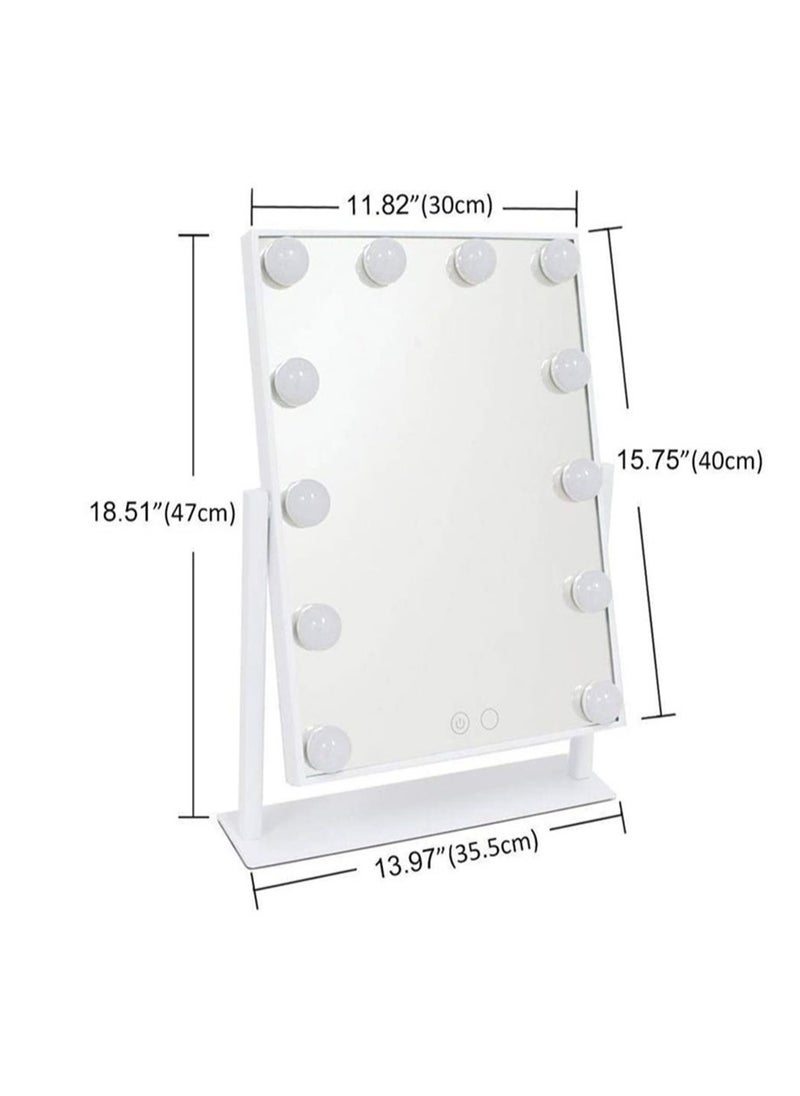 East Lady - 12-Piece Bulbs Sensor Touch Smart Make Up Mirror White - Image 1