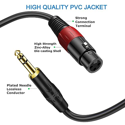 LanSenSu XLR to 1/4 TRS Stereo Adapter,XLR Female to 1/4 Inch (6.35mm) Stereo Balanced Microphone Stereo Audio Converter AdapterCable 2Pack- 11.8inch - Image 5