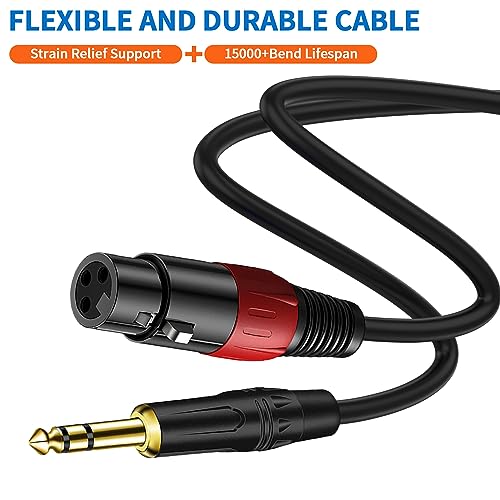 LanSenSu XLR to 1/4 TRS Stereo Adapter,XLR Female to 1/4 Inch (6.35mm) Stereo Balanced Microphone Stereo Audio Converter AdapterCable 2Pack- 11.8inch - Image 4