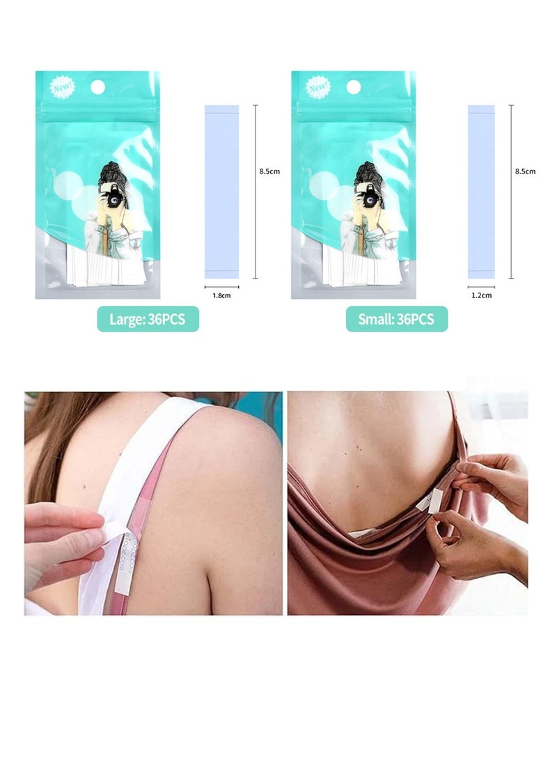 BEIRUI 72 Strips Double Sided Tape for Clothes Body Strength Tape Adhesive on Skin and Fabrics Clear Tape for All Skin Tones and Fabrics - Image 3