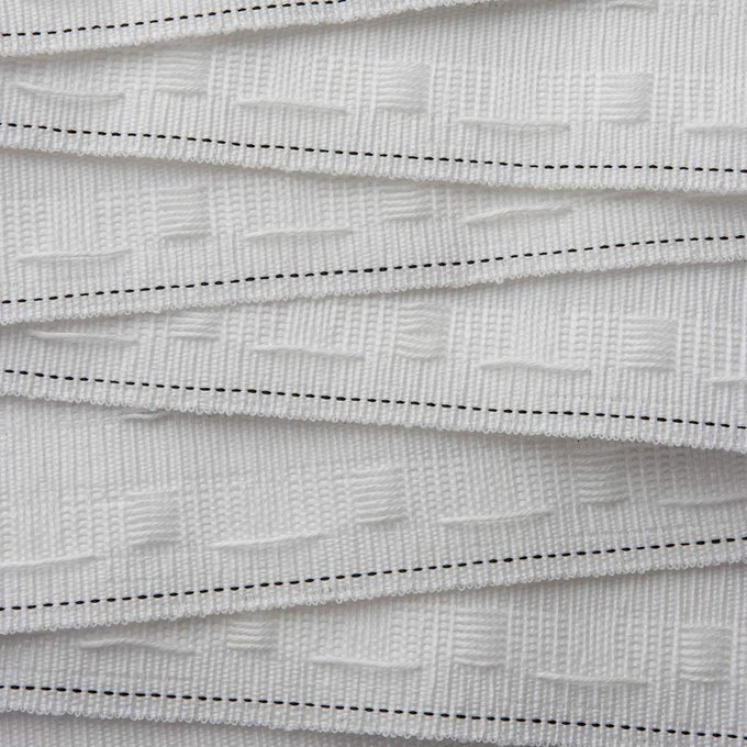 Realm White Pencil Pleat Curtain Header Tape Detachable Curtain Sizes 25mm 1 Inch 50mm 2 Inch 75mm 3 Inch 50mm 2 Inch 10 Metres