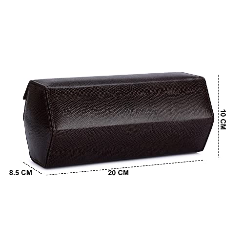 essart Luxury 3 Watch Roll Case Premium Leather Travel Watch Organizer for Men, Compact & Protective Watch Storage Box Soft Velvet Interior & Magnetic Closure with Snakebit Brown colour - Image 3