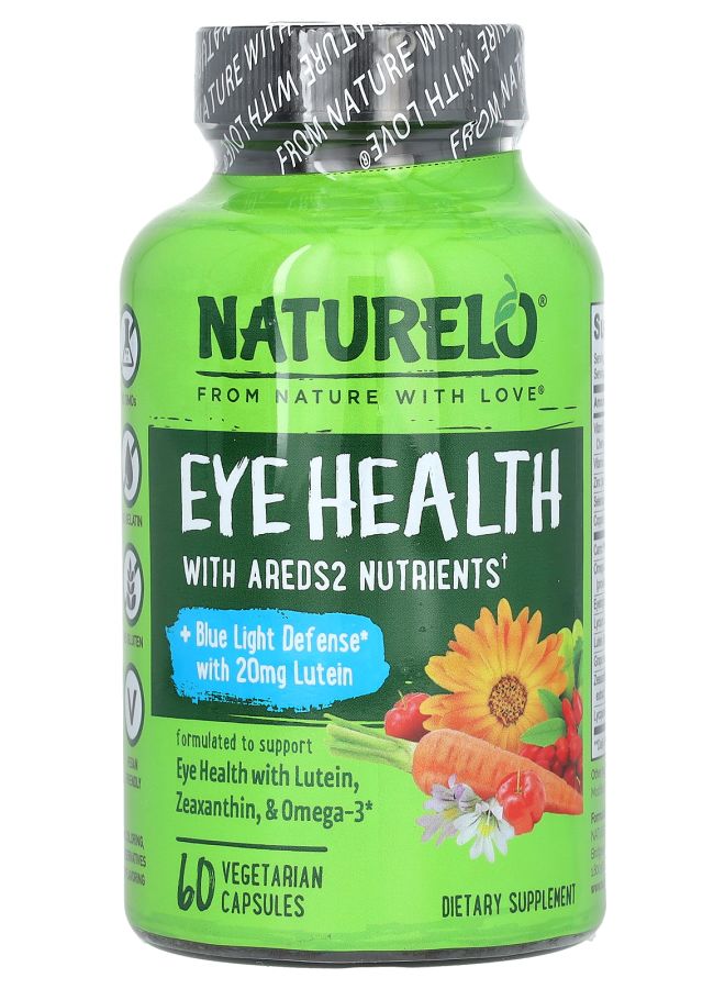 NATURELO Premium Supplements Eye Health 60 Vegetarian Capsules 