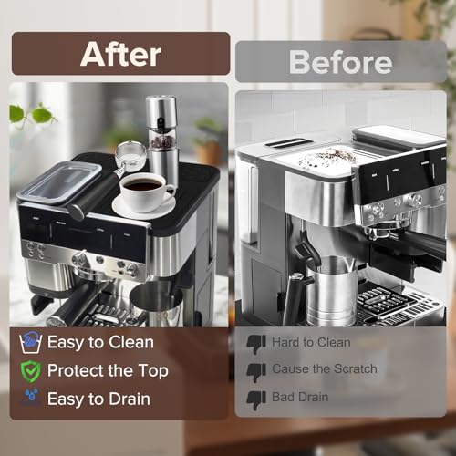 SEOIMU Top Mat for Ninja Luxe Cafe Espresso Machine ES601 ES701 Protects Top Surface Antiscratch Easy to Clean Heat Resistant NonSlip Silicone Coffee Machine Mat for Ninja Luxe Cafe Accessories - Image 3