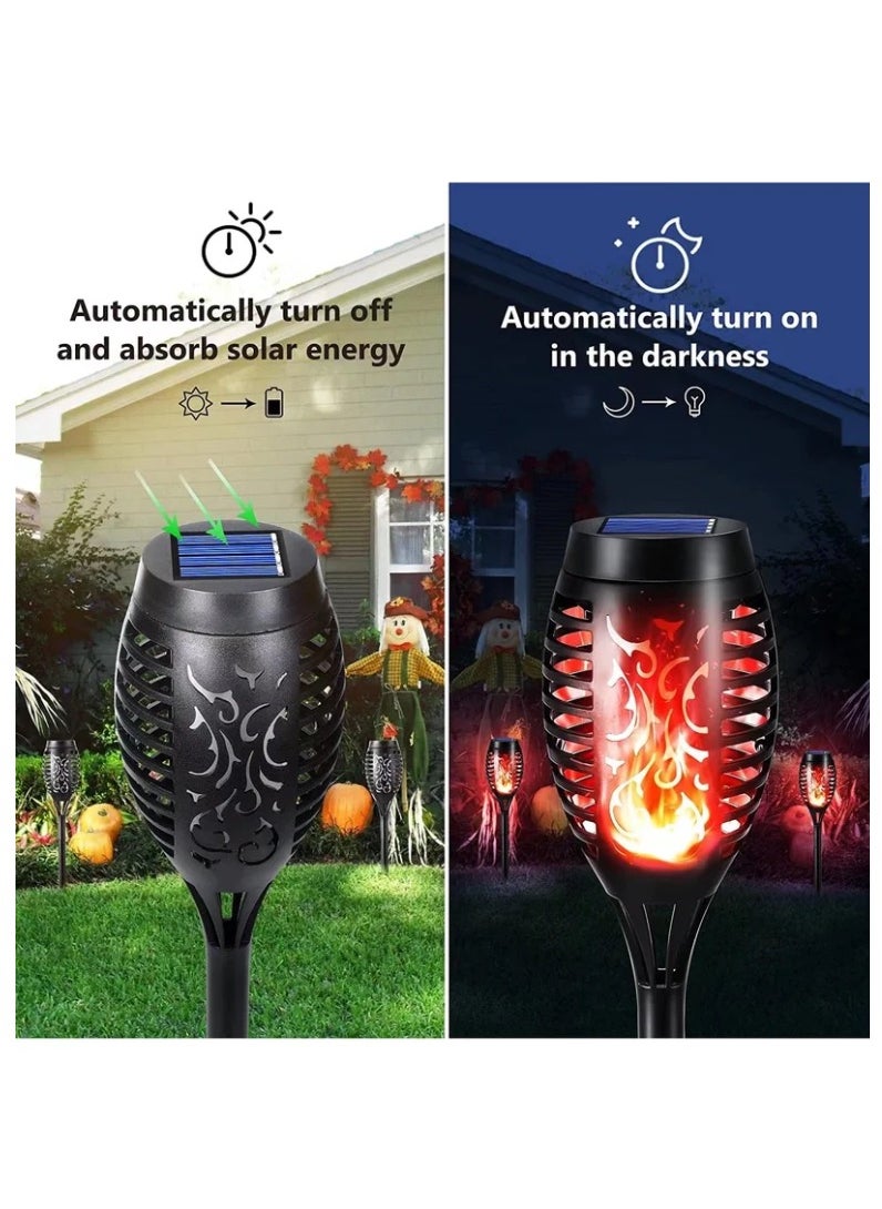 Generic 6-Pieces Solar Torch Lights With Flickering Flame Fire Effect Garden Light Auto On OR Off Dust To Dawn Outdoor Waterproof Landscape Decoration Solar Powered Security Torch Light  - Image 3