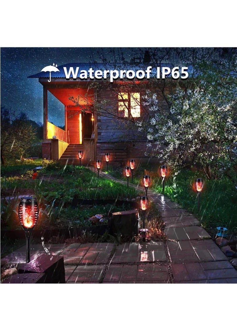 Generic 6-Pieces Solar Torch Lights With Flickering Flame Fire Effect Garden Light Auto On OR Off Dust To Dawn Outdoor Waterproof Landscape Decoration Solar Powered Security Torch Light  - Image 4
