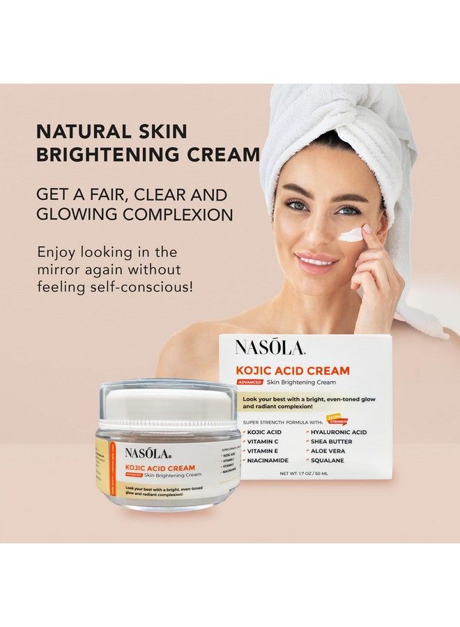 Nasola كريم حمض الكوجيك لتفتيح البشرة وإزالة البقع الداكنة من الوجه والجسم للنساء والرجال تحت الإبطين وإزالة التصبغات وتوحيد لون البشرة - Image 3