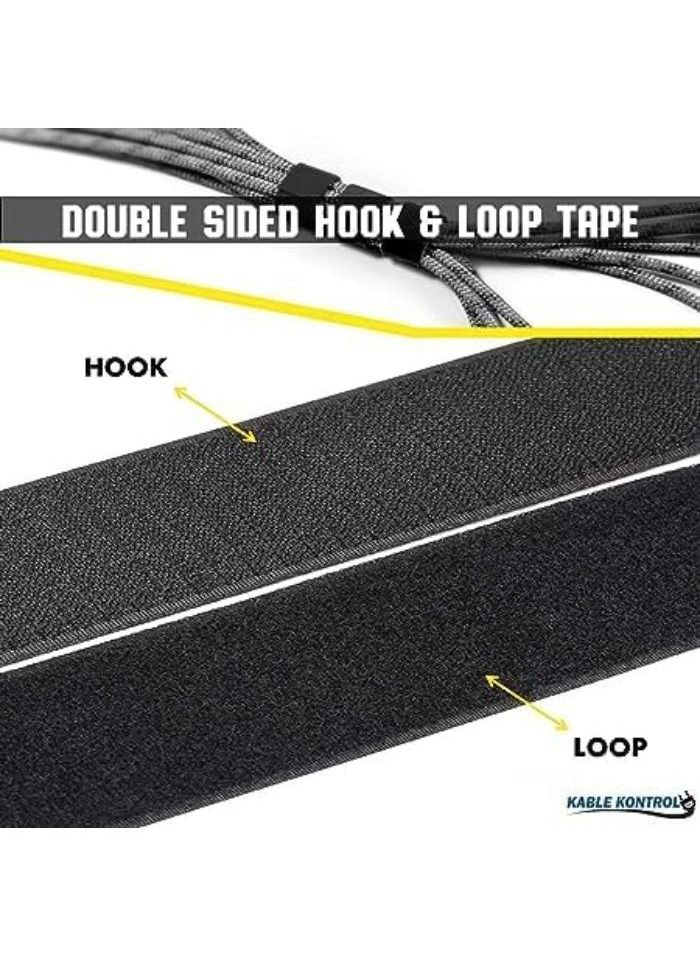 Generic Velcro Tape Roll - 2.5mm wide x 5m long - Double Sided Heavy Duty Nylon Reusable Tape Adjustable Cable Wrap Cord Organizer - Black  - Image 3