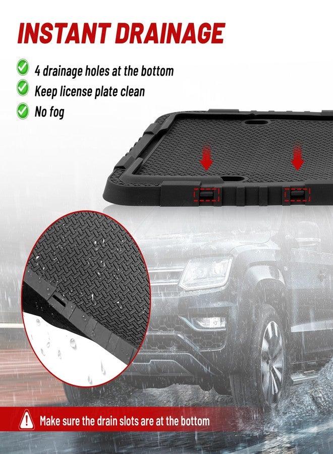 RED WOLF إطار لوحة ترخيص سيليكون من ريد وولف مع طقم براغي مضاد للسرقة، حامل لوحة ترخيص سيارة ببراغي من الفولاذ المقاوم للصدأ M6 بدون عوائق، مضاد للاهتزاز، مقاوم للصدأ، آمن، مناسب لجميع أنواع السيارات، بما في ذلك سيارات البيك أب وسيارات الدفع الرباعي والمركبات الترفيهية. - Image 4