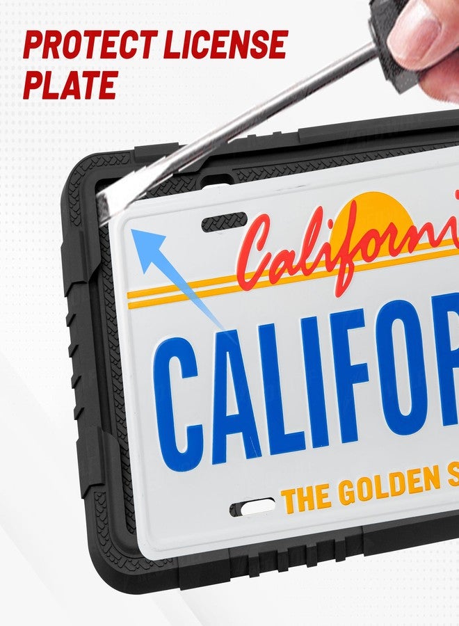 RED WOLF إطار لوحة ترخيص سيليكون من ريد وولف مع طقم براغي مضاد للسرقة، حامل لوحة ترخيص سيارة ببراغي من الفولاذ المقاوم للصدأ M6 بدون عوائق، مضاد للاهتزاز، مقاوم للصدأ، آمن، مناسب لجميع أنواع السيارات، بما في ذلك سيارات البيك أب وسيارات الدفع الرباعي والمركبات الترفيهية. - Image 5
