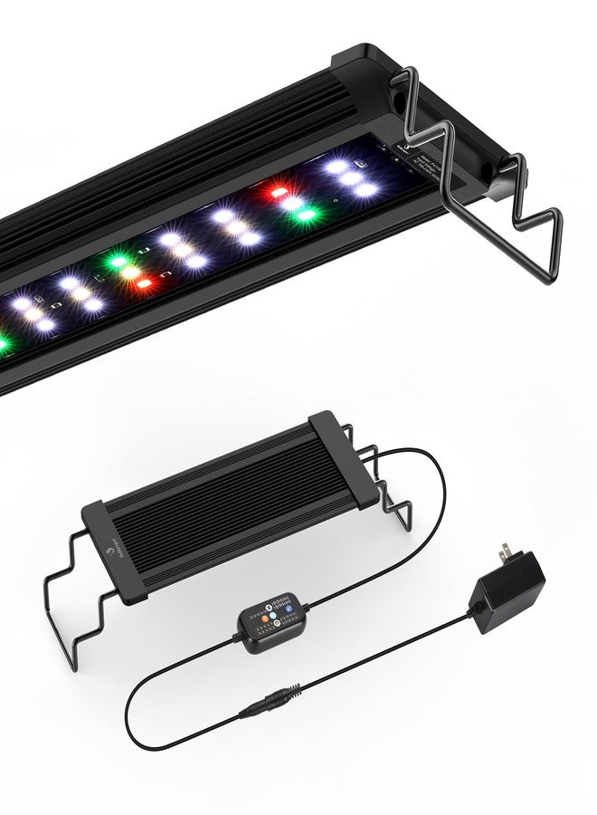 fishkeeper Aquarium Light,LED Fish Tank Lights with Auto Time Sync & 24/7, IP68 Waterproof Extendable Bracket DIY Full Sprctrum Aquarium Plant Lights with Timer/Dimming, Memory Function for 12-18 inch - Image 1