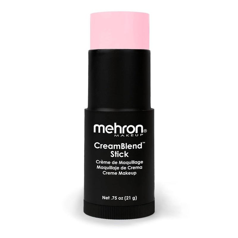 Mehron Makeup CreamBlend Stick | Face Paint, Body Paint, & Foundation Cream Makeup | Perfect for Halloween .75 oz (21 g) (Pastel Pink)