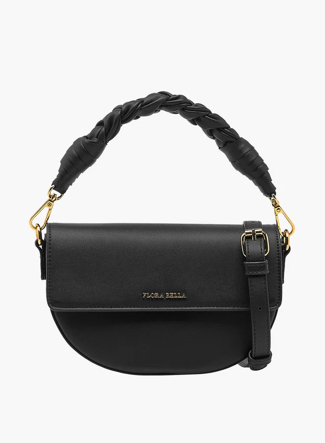 Flora Bella By Shoexpress Solid Crossbody Bag with Detachable Strap and Flap Closure