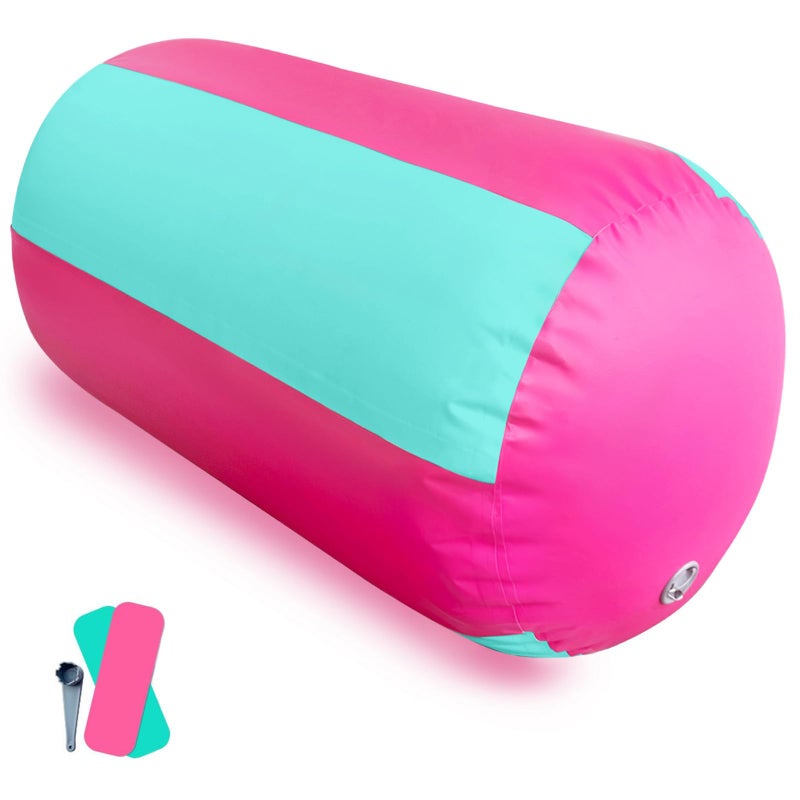 AWSUM Gymnastics Tumbling Equipment Barrel Inflatable Air Roller Thicken Octagon Mat back Handspring Trainer for Cheerleading Training Home Use, Without pump - Image 1