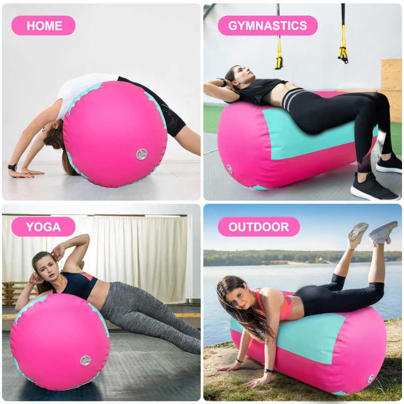 AWSUM Gymnastics Tumbling Equipment Barrel Inflatable Air Roller Thicken Octagon Mat back Handspring Trainer for Cheerleading Training Home Use, Without pump - Image 5
