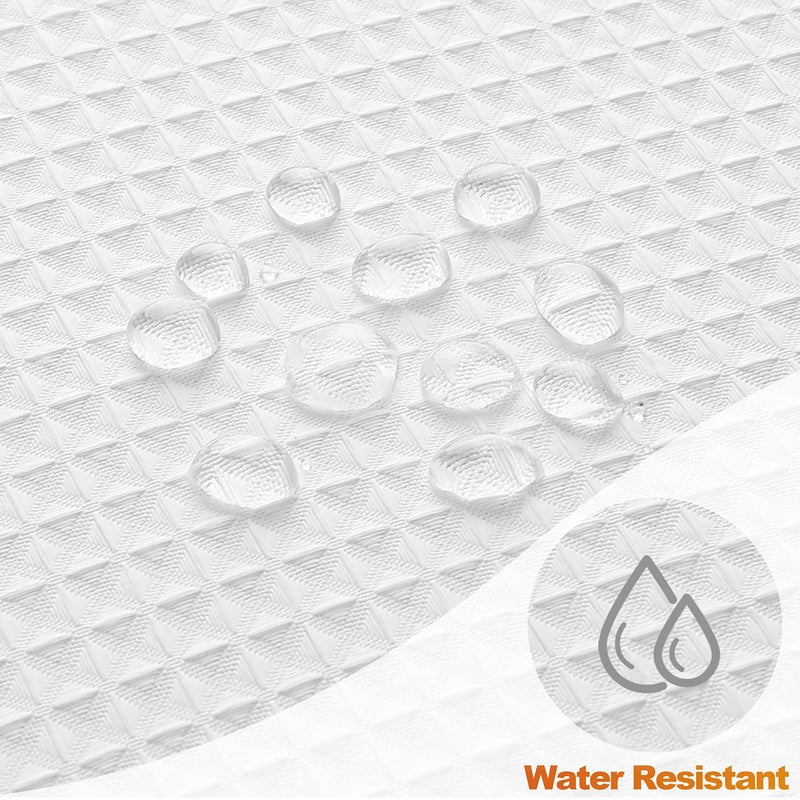 MISS SELECTEX Fabric Shower Curtain Matt Waffle Weave Shower Curtains for Bathroom Luxury Hotel  Waterproof 230 GSM Heavy Duty Classic Durable Fabric Bathroom Curtain Machine Washable(36Wx72H White) - Image 5