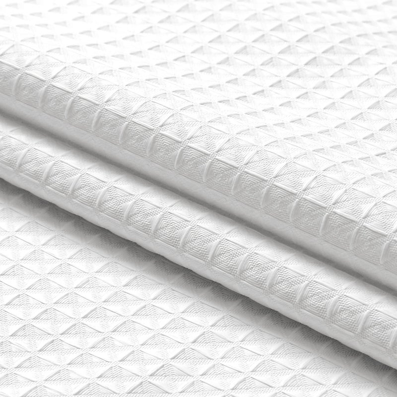 MISS SELECTEX Fabric Shower Curtain Matt Waffle Weave Shower Curtains for Bathroom Luxury Hotel  Waterproof 230 GSM Heavy Duty Classic Durable Fabric Bathroom Curtain Machine Washable(36Wx72H White) - Image 4