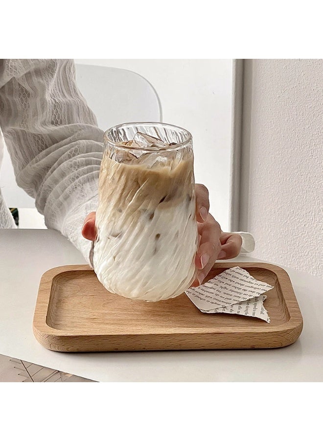 شيبشيب أكواب زجاجية شفافة بتصميم عتيق، كوب قهوة شفاف للماء والعصير والشاي والمشروبات والحليب، بقياس 6.5 × 6.5 × 12 سم - Image 3