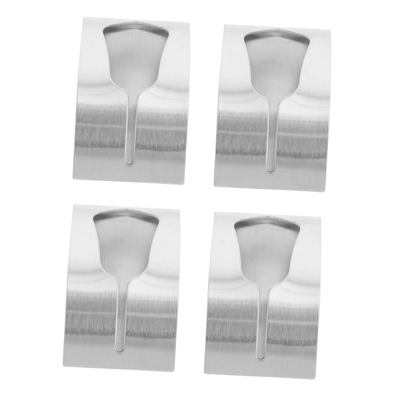 Wall Mounted Stainless Steel Towel Hooks 4Pcs Set Strong Loading Capacity Easy Install Bathroom Kitchen - Image 2