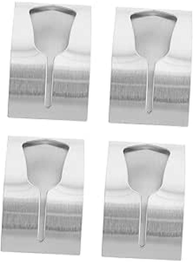 Wall Mounted Stainless Steel Towel Hooks 4Pcs Set Strong Loading Capacity Easy Install Bathroom Kitchen - Image 1
