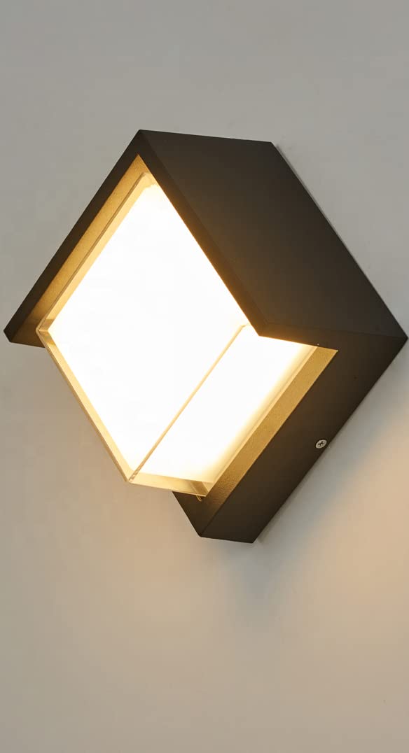 Groeien Waterproof Square Shape 5W LED Modern Acrylic Outdoor and Indoor Garden Wall Lamp Fixture (Warm White) (Sqaure) - Image 2