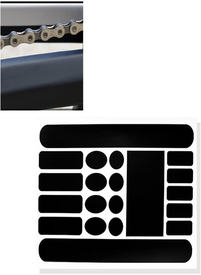 GGOOT - 1sheet Bicycle Chainstay Stickers Chainstay Frame Protector Scratch Resistant Sticker Bike Protective Tape Guard for Road Bike(Carbon Black), Bike Frame Protection Chain Stay Protector Chainstay - Image 1