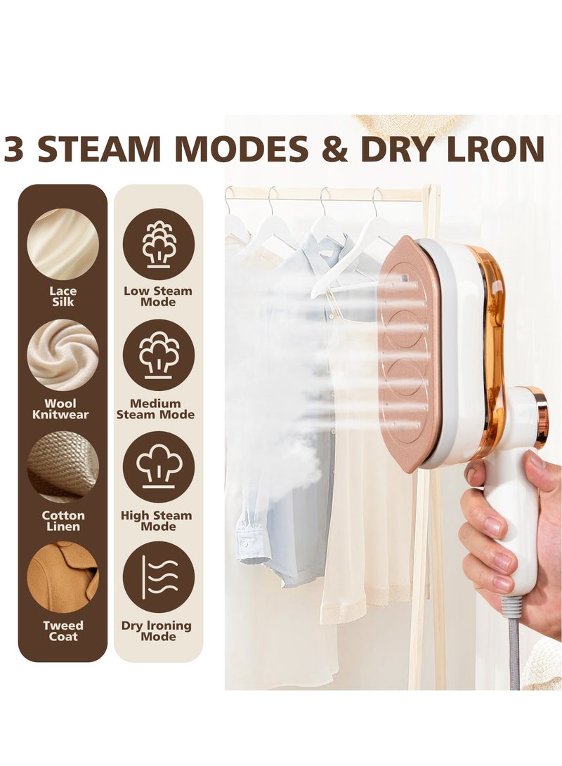 جوي لينك مكواة بخار محمولة للسفر للملابس مزودة بشاشة LED، مكواة بخار محمولة للملابس مع شاشة LED، مكواة بخار جافة ورطبة 2 في 1، قاعدة قاعدة من السيراميك، مقبض دوار 180 درجة، خزان ماء بسعة 180 مل، مكواة بخار للملابس للمنزل، للسفر - Image 4