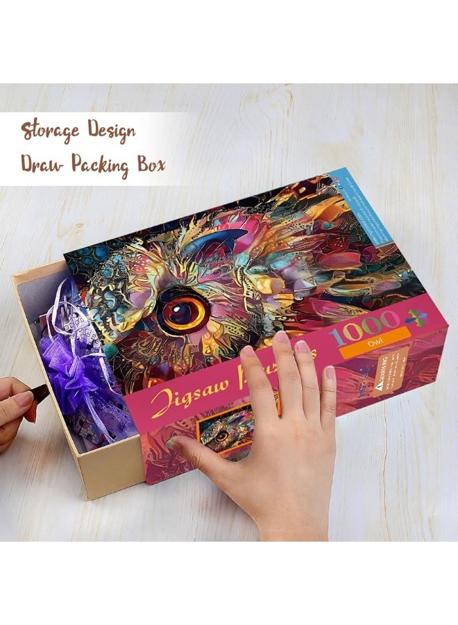 Ingooood Jigsaw Puzzle 1000 PiecesSneak Peek Series  Owl  Entertainment Toys for Adult Special Graduation or Birthday Gift Home Decor - Image 1