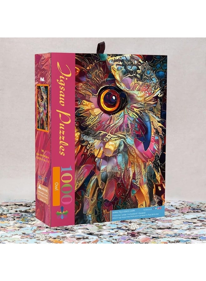 Ingooood Jigsaw Puzzle 1000 PiecesSneak Peek Series  Owl  Entertainment Toys for Adult Special Graduation or Birthday Gift Home Decor - Image 2