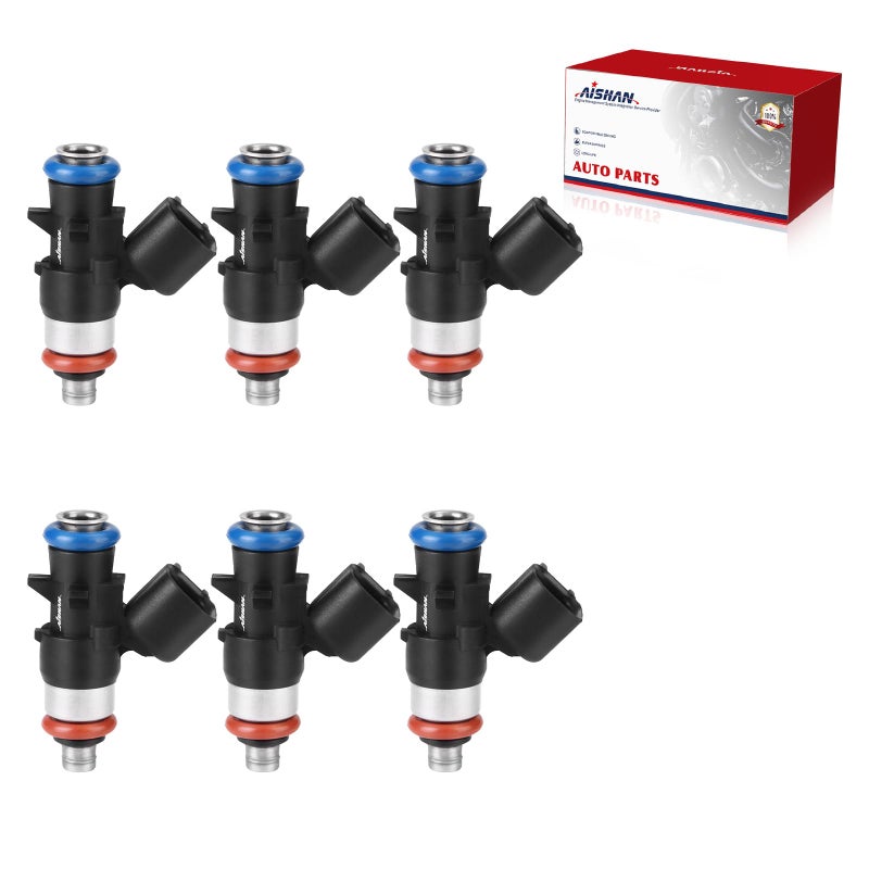 AISHAN Set of 6 Fuel Injectors 0280158313 Injector for Jeep Cherokee V6 32L 20142017 04627794AA 4 Holes - Image 2
