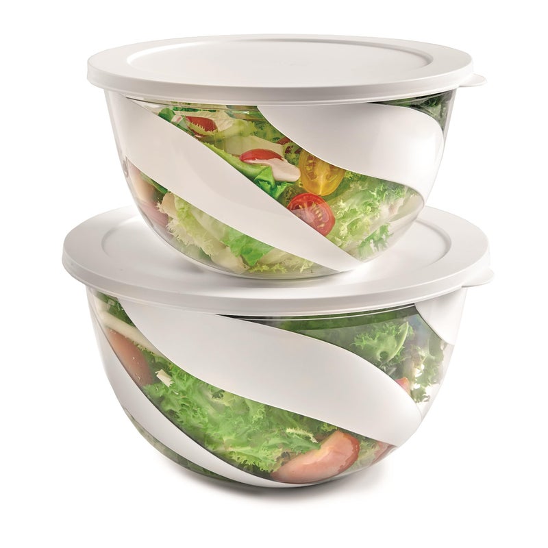 Snips Salad Bowl Set 3 and 5 LT Salad Bowl with Lid Salad Bowl White Made in Italy  Bpa Free