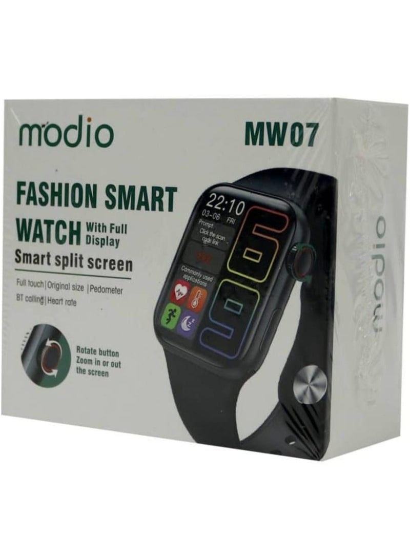 موديو ساعة ذكية Modio MW07 أنيقة مع شاشة كاملة وشاشة مقسمة ذكية وعمر بطارية طويل، تدعم الاتصال والشاشة الكاملة ومعدل ضربات القلب وعدد الخطوات وتنبيه النوم - Image 4