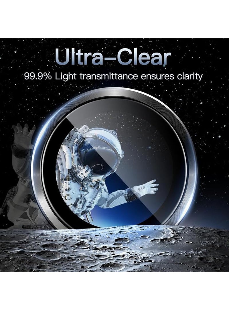 دبليو تيك واقي عدسة كاميرا زجاج مقسى بحلقة معدنية فاخرة لهاتف سامسونج جالاكسي A16 5G 2024 (MLGICR) - شفاف/أسود - Image 5