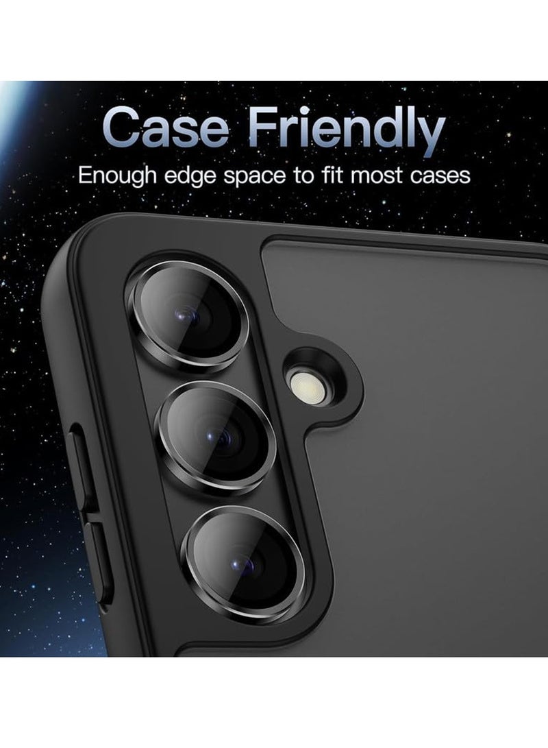 دبليو تيك واقي عدسة كاميرا زجاج مقسى بحلقة معدنية فاخرة لهاتف سامسونج جالاكسي A16 5G 2024 (MLGICR) - شفاف/أسود - Image 3