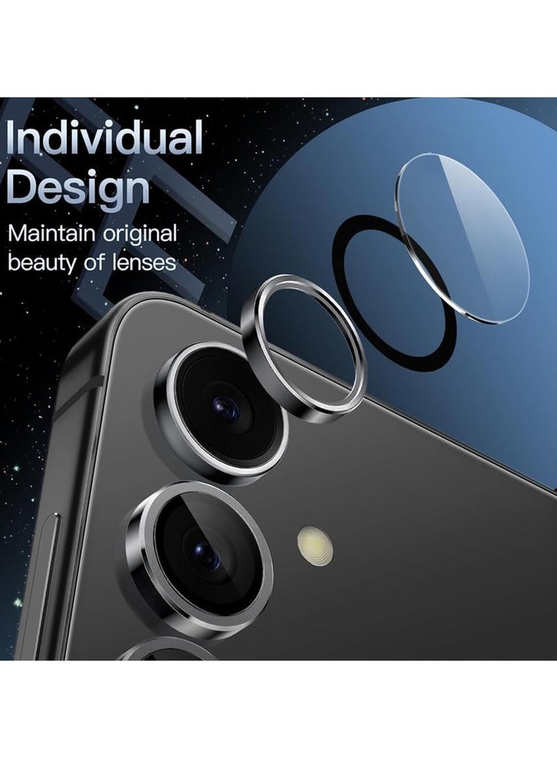 دبليو تيك واقي عدسة كاميرا زجاج مقسى بحلقة معدنية فاخرة لهاتف سامسونج جالاكسي A16 5G 2024 (MLGICR) - شفاف/أسود - Image 2