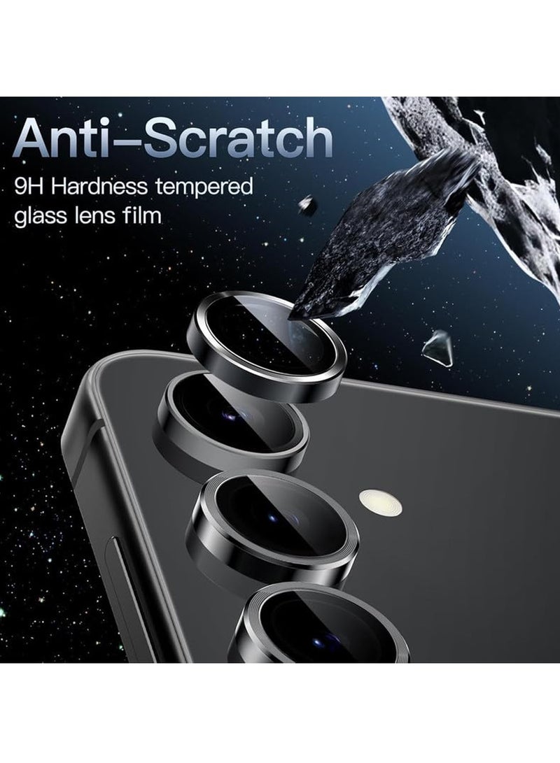 دبليو تيك واقي عدسة كاميرا زجاج مقسى بحلقة معدنية فاخرة لهاتف سامسونج جالاكسي A16 5G 2024 (MLGICR) - شفاف/أسود - Image 4