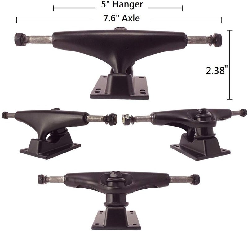 VJ 5.0 Skateboard Trucks, Skateboard Wheels 52mm, Skateboard Bearings, Skateboard Pads, Skateboard Hardware 1" - Image 2