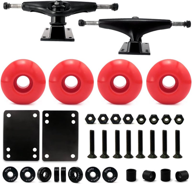 VJ 5.0 Skateboard Trucks, Skateboard Wheels 52mm, Skateboard Bearings, Skateboard Pads, Skateboard Hardware 1" - Image 1