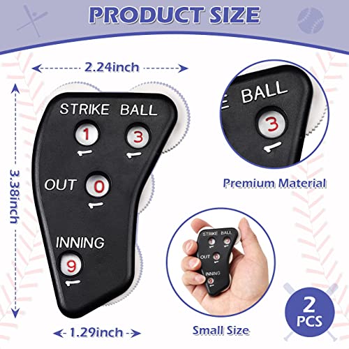 PECMER 4-Dial Umpire Indicator 2 Pcs Umpire Accessories Set Baseball Counter Clicker Baseball Umpire Gear Umpire Gear Set for Softball - Image 2