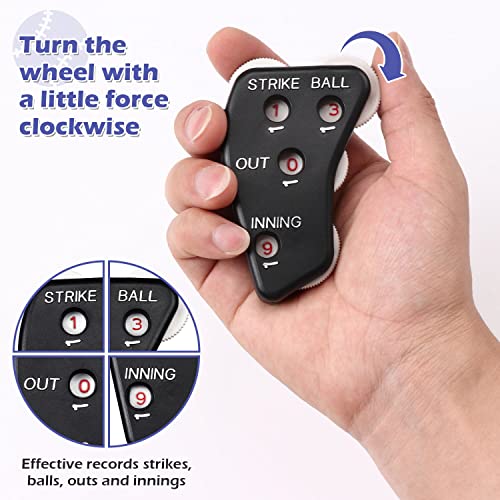 PECMER 4-Dial Umpire Indicator 2 Pcs Umpire Accessories Set Baseball Counter Clicker Baseball Umpire Gear Umpire Gear Set for Softball - Image 4