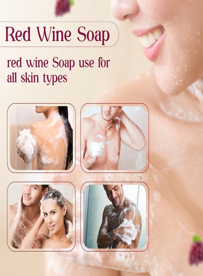 Vcare Red Wine Soap for All Skin Types - Redwine Bathing Bar Deep Cleansing, Exfoliating & Moisturizing Bathing Soaps Combo Pack - 100g (Pack of 6) - Image 2