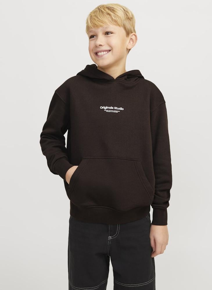 Jack & Jones Junior - Kids Logo Print Pull Over Hoodies - Image 1