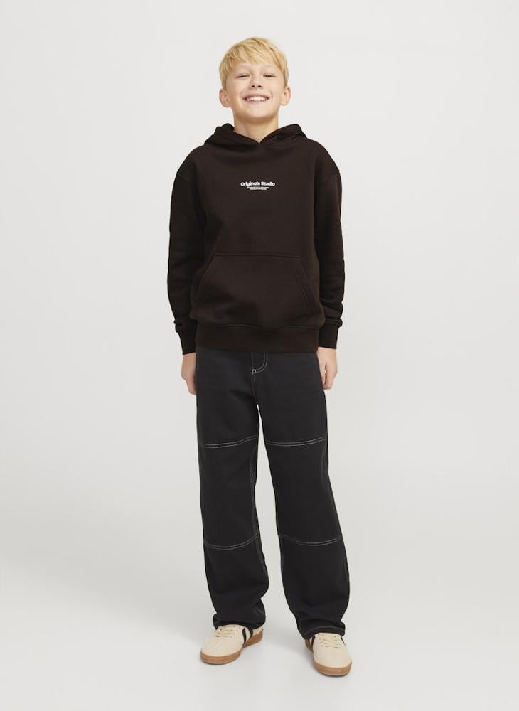 Jack & Jones Junior - Kids Logo Print Pull Over Hoodies - Image 1