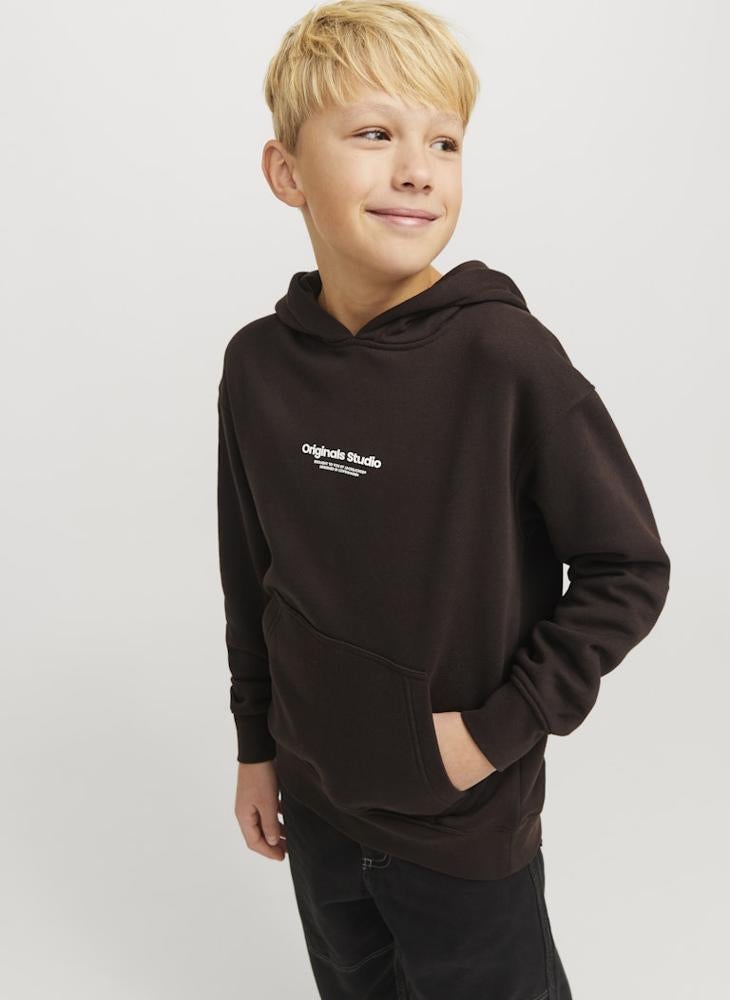Jack & Jones Junior - Kids Logo Print Pull Over Hoodies - Image 1