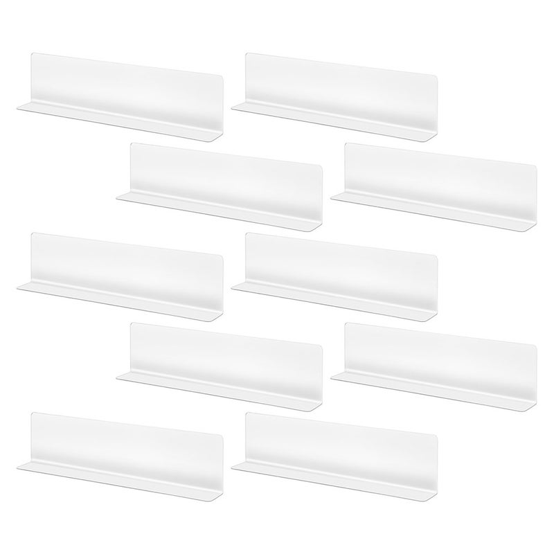 10pcs l على شكل مقاطعات الرف على شكل منظمي PVC واضحين لرفوف السوبر ماركت لتجزئة المتاجر تعرض اللوحة الشفافة للوصول السريع والتنظيم الفعال (غير المغنطيسي) - Image 4