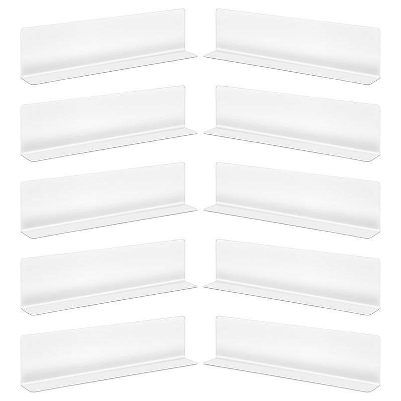 10pcs l على شكل مقاطعات الرف على شكل منظمي PVC واضحين لرفوف السوبر ماركت لتجزئة المتاجر تعرض اللوحة الشفافة للوصول السريع والتنظيم الفعال (غير المغنطيسي) - Image 5